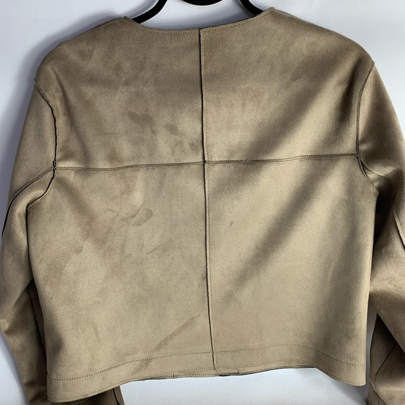 ZARA BASIC Suede Effect Jacket Size S - 36 - Picture 5 of 8